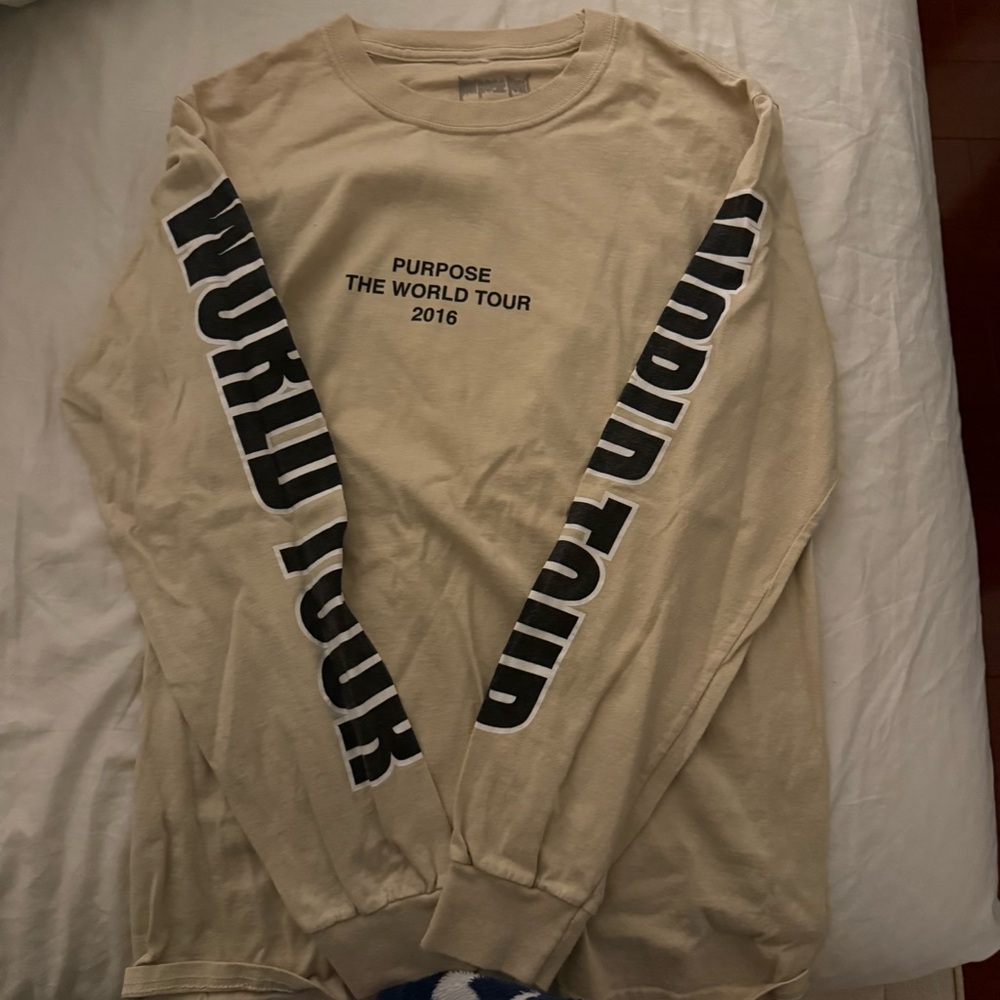 Purpose World Tour 2016 Beige Long Sleeve Shirt
